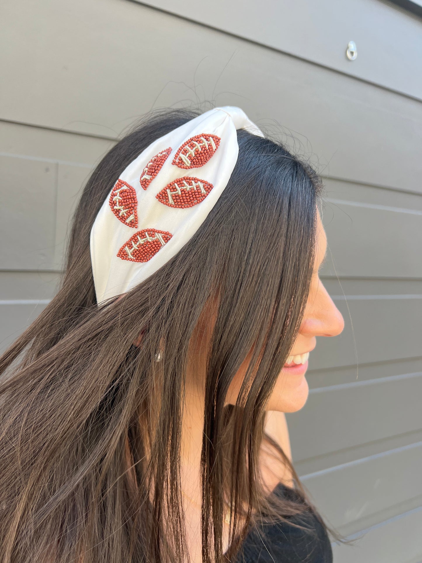 Beaded Football Headband