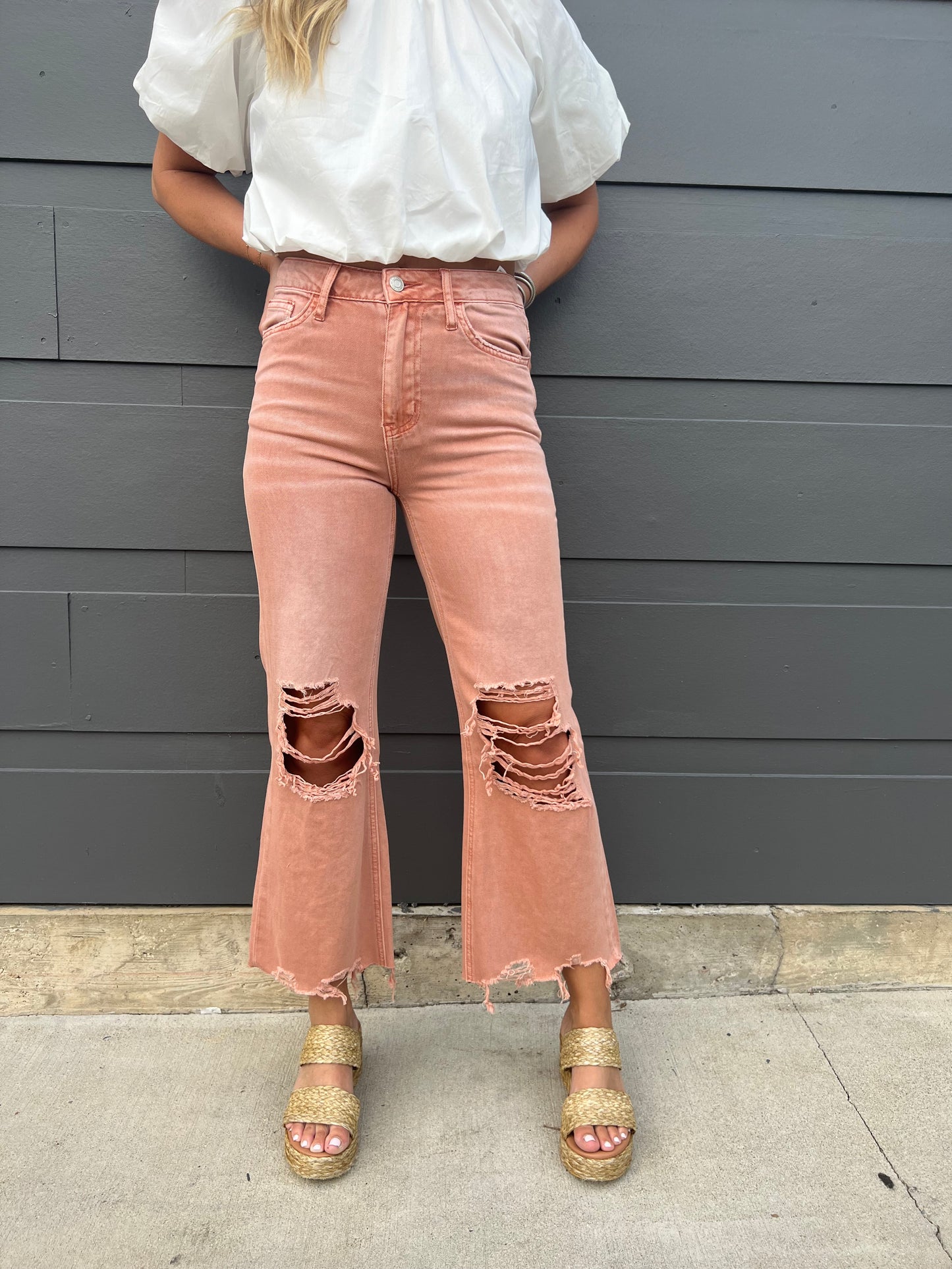 90's Vintage Crop - Peach