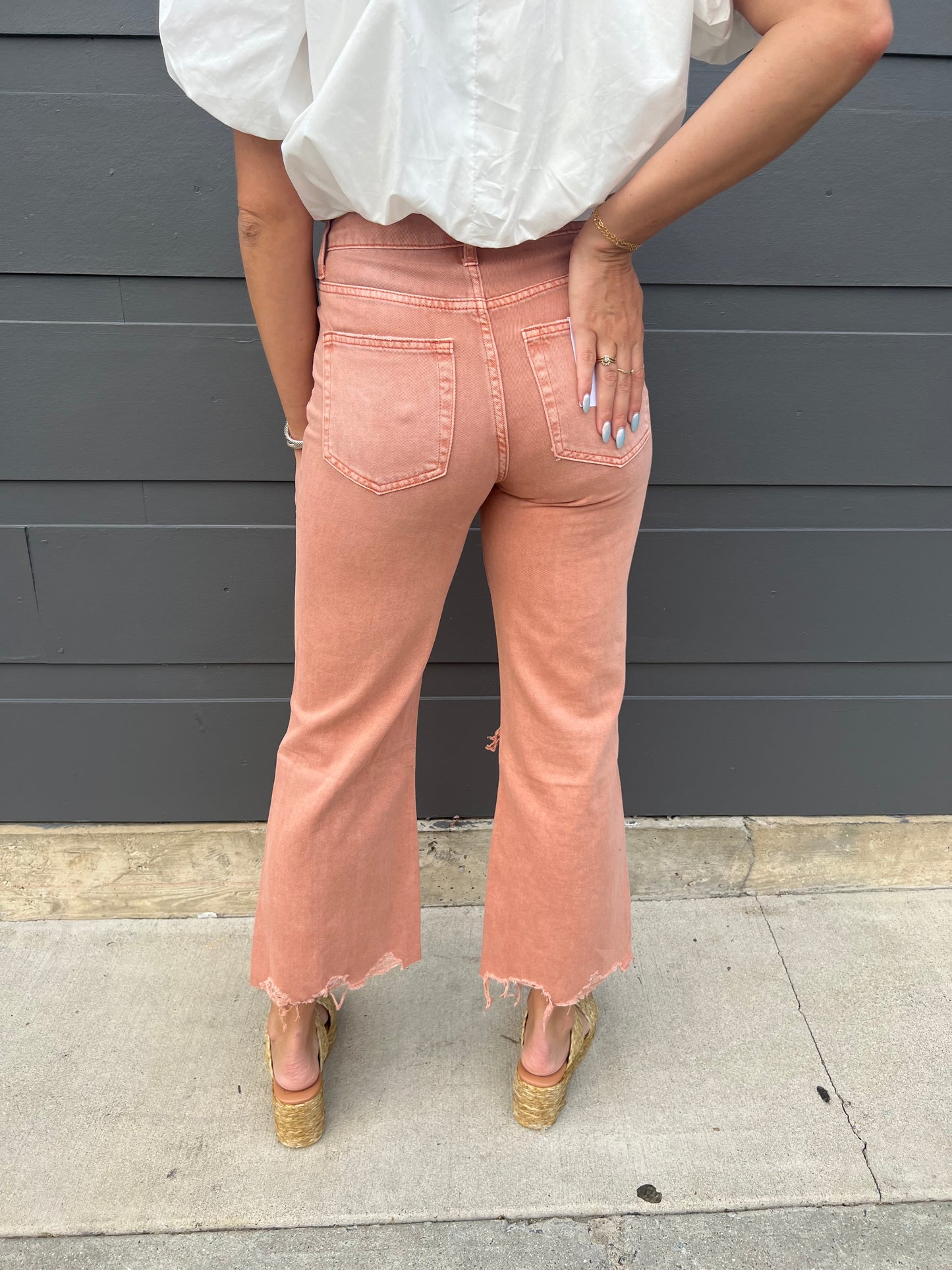 90's Vintage Crop - Peach
