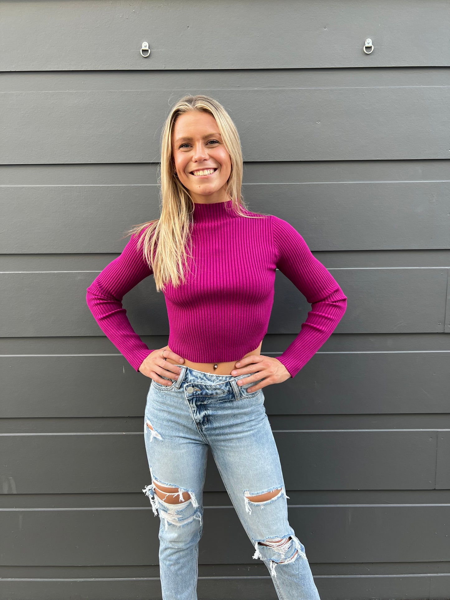Hit the Town Mock Neck Top