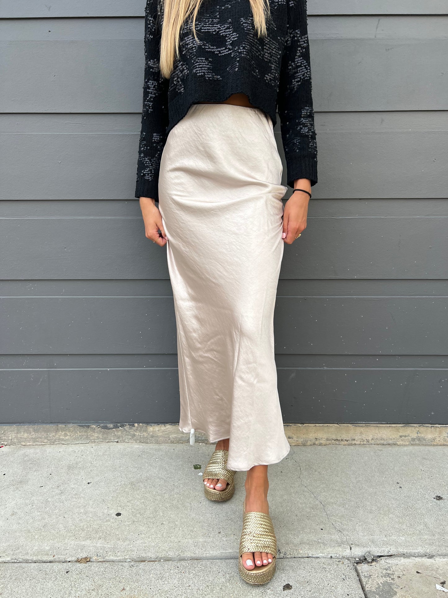 Champagne Maxi Skirt