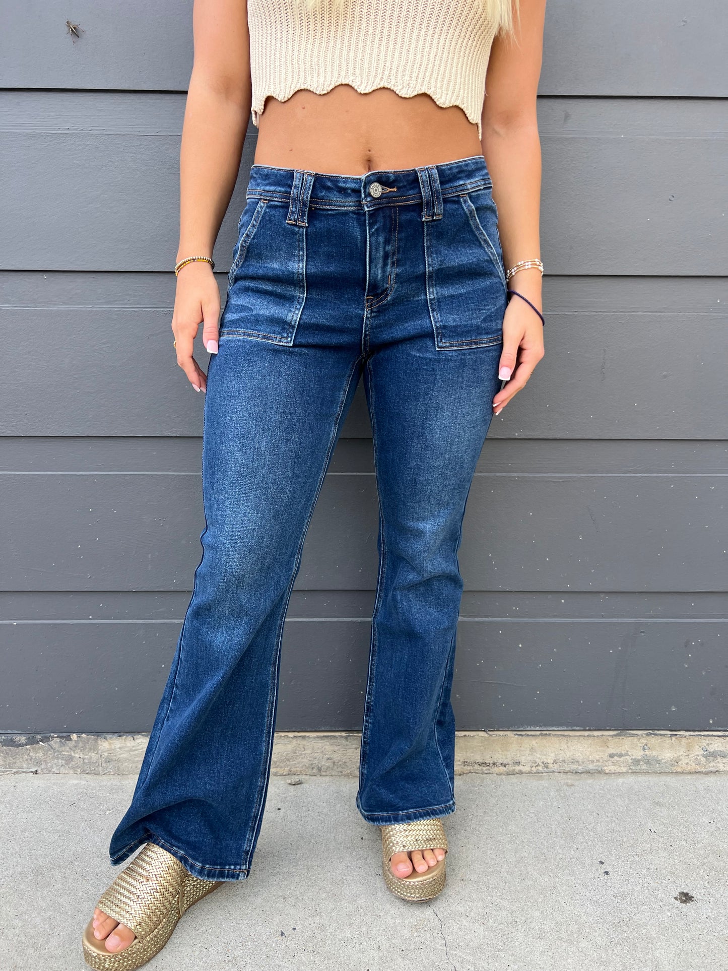 Jess Mid Rise Flare Jeans