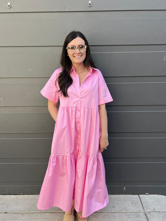 Perfectly Pink Midi Dress