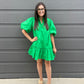 Kelly Green Poplin Mini Dress