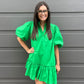 Kelly Green Poplin Mini Dress