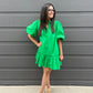 Kelly Green Poplin Mini Dress