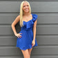 Blue Check Mini Dress