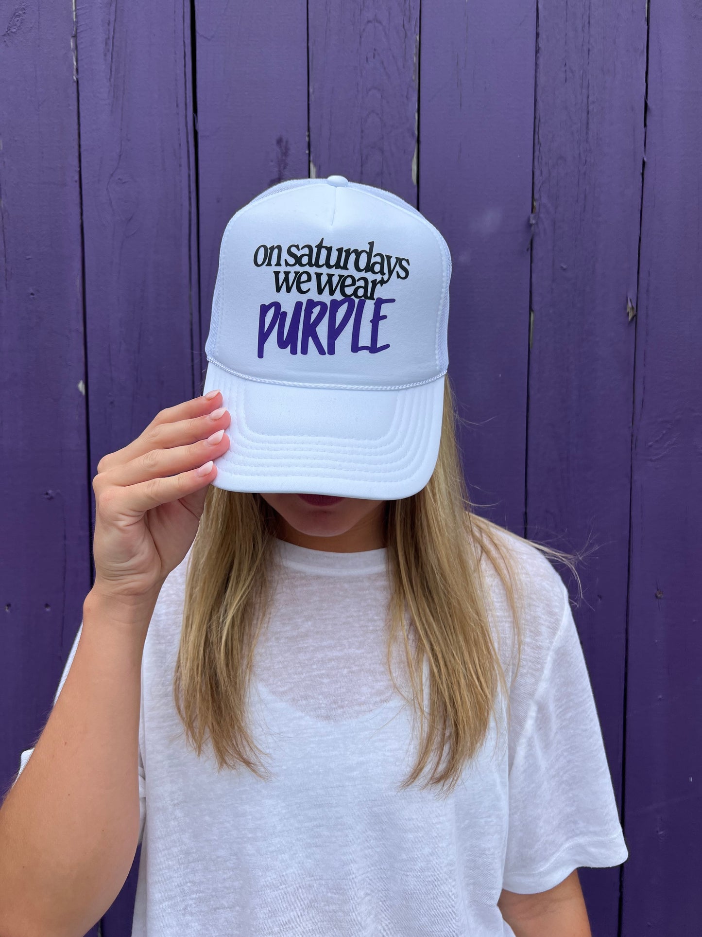 On Saturdays We Wear Purple Hat