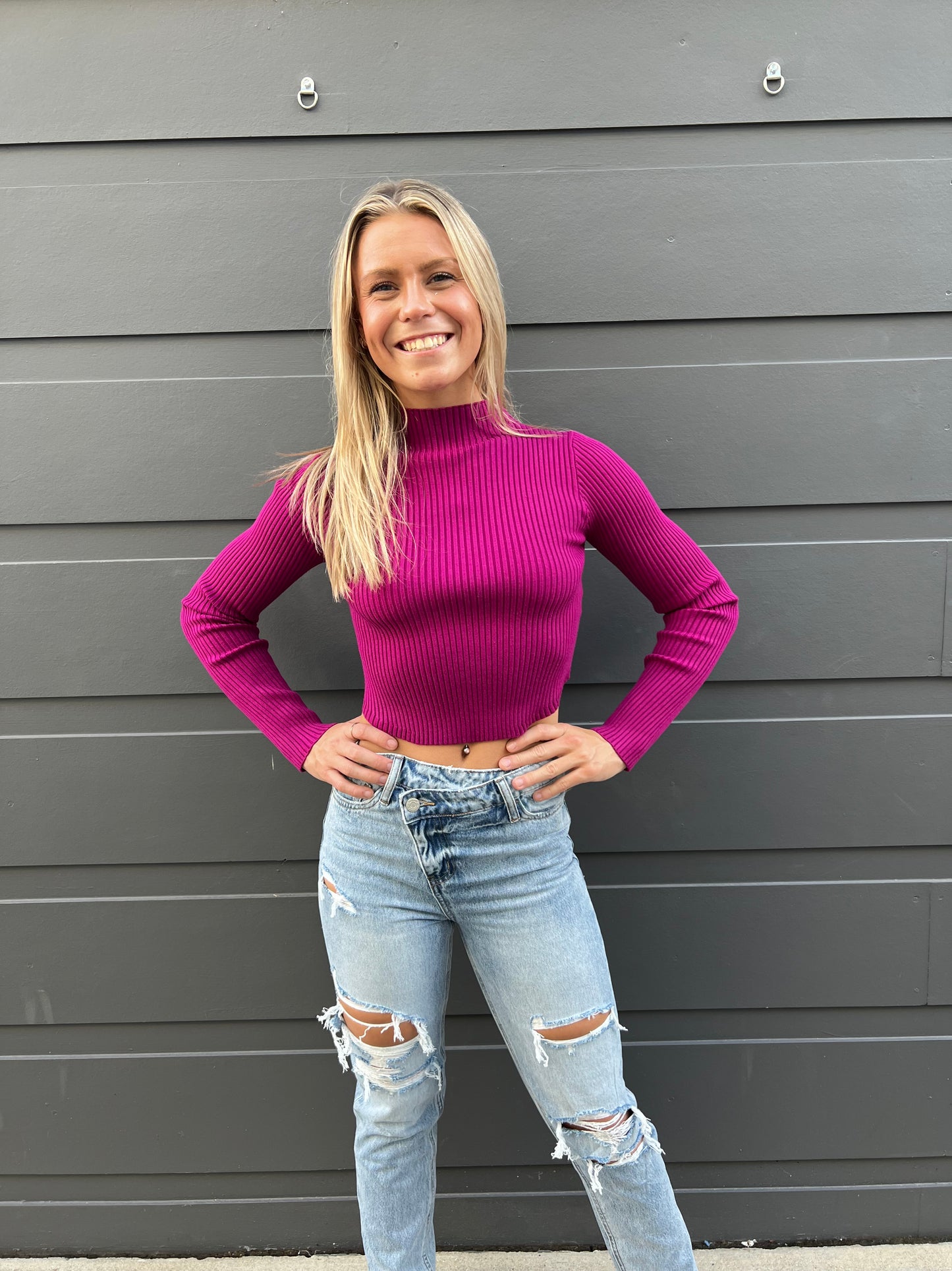 Hit the Town Mock Neck Top